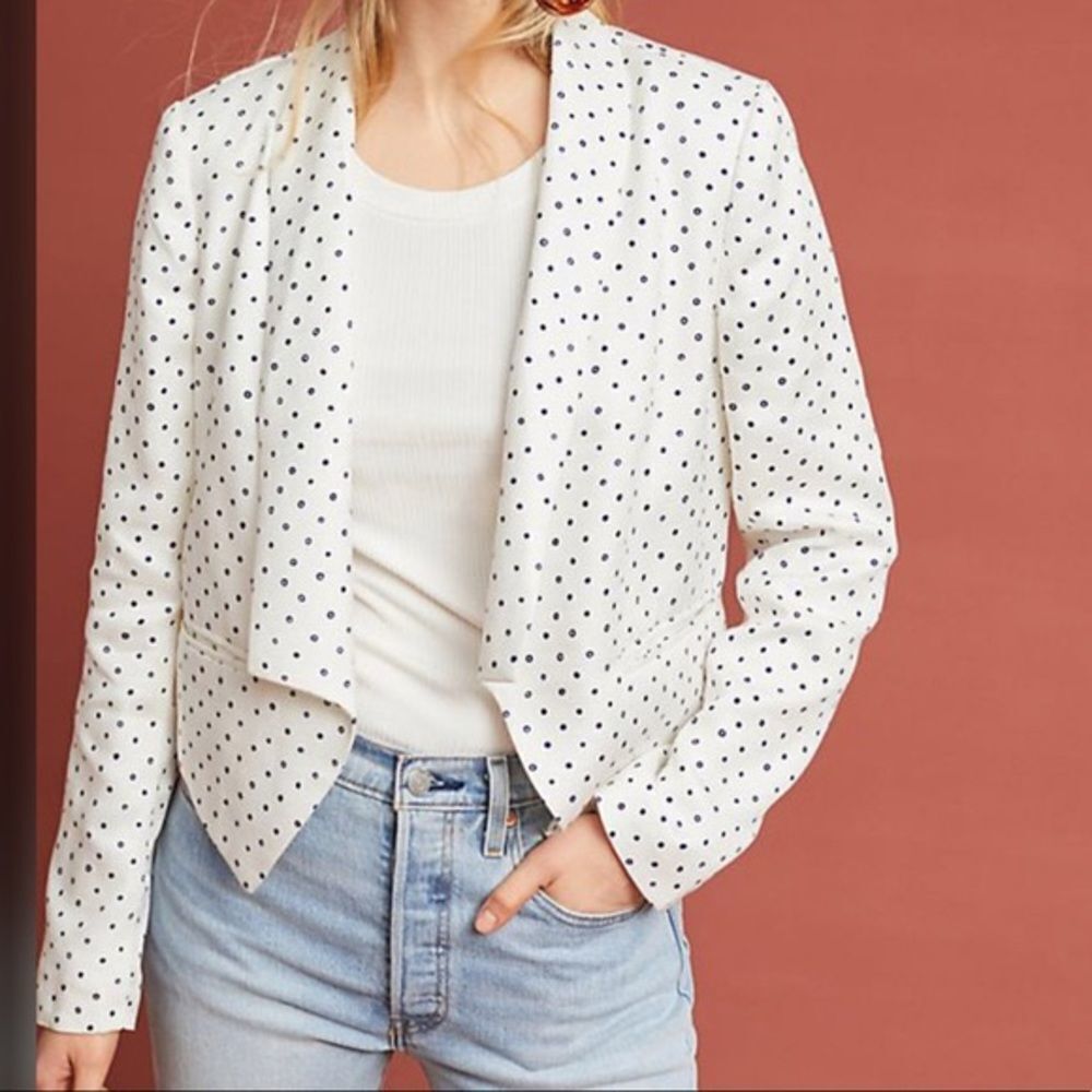 Anthropologie polka dot blazer